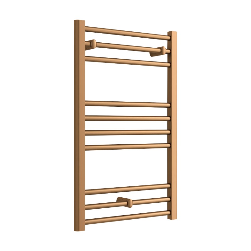 500mm (w) x 800mm (h) "Volga" Brushed Bronze Designer Towel Rail