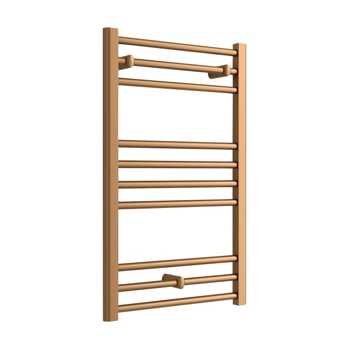 500mm (w) x 800mm (h) "Volga" Brushed Bronze Designer Towel Rail