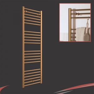 500mm (w) x 1600mm (h) "Volga" Brushed Bronze Designer Towel Rail