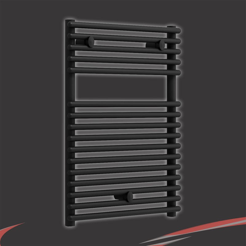 500mm (w) x 730mm (h) "Bari" Black Designer Towel Rail