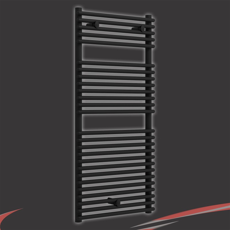 500mm (w) x 1190mm (h) "Bari" Black Designer Towel Rail