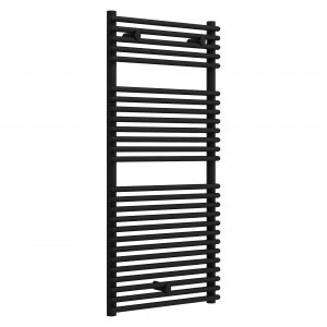 500mm (w) x 1190mm (h) Bari Black Designer Towel Rail