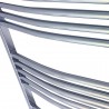 400mm (w)  x 800mm (h) Electric "Curved Chrome" Towel Rail (Single Heat or Thermostatic Option)