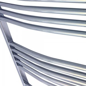 500mm (w) x 1400mm (h) Electric "Curved Chrome" Towel Rail (Single Heat or Thermostatic Option)