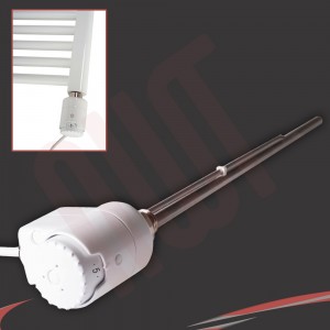 600mm (w) x 1200mm (h)  Electric Straight White Towel Rail (Single Heat or Thermostatic Option)