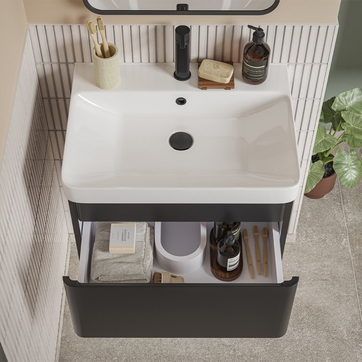 Ares 805mm Wall Hung Single Drawer Vanity Units