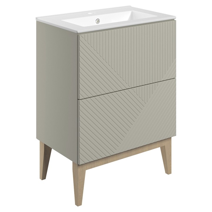 Bali 615mm Freestanding Double Drawer Vanity Unit