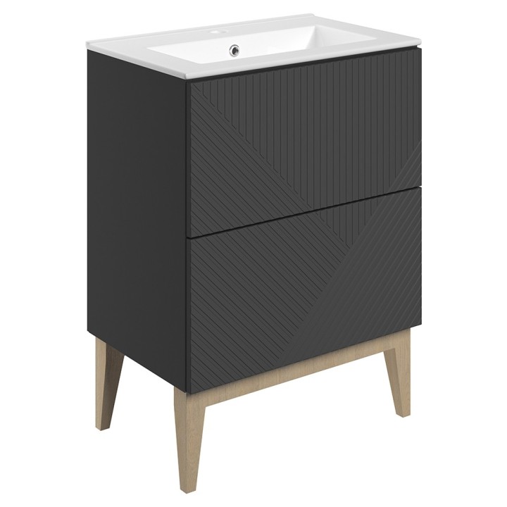 Bali 615mm Freestanding Double Drawer Vanity Unit