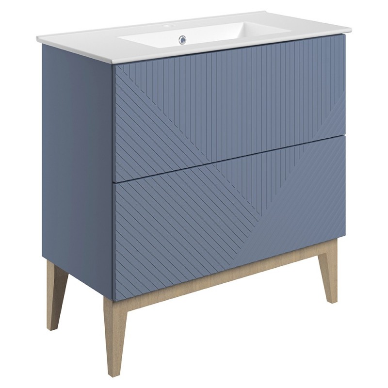 Bali 815mm Floorstanding Double Drawer Vanity Unit