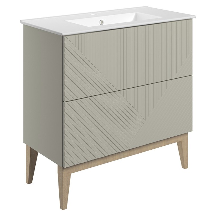 Bali 815mm Freestanding Double Drawer Vanity Unit