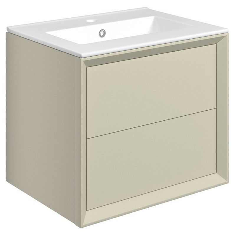 Bevel 615mm Wall Hung Double Drawer Vanity Unit