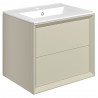 Bevel 615mm Wall Hung Double Drawer Vanity Unit