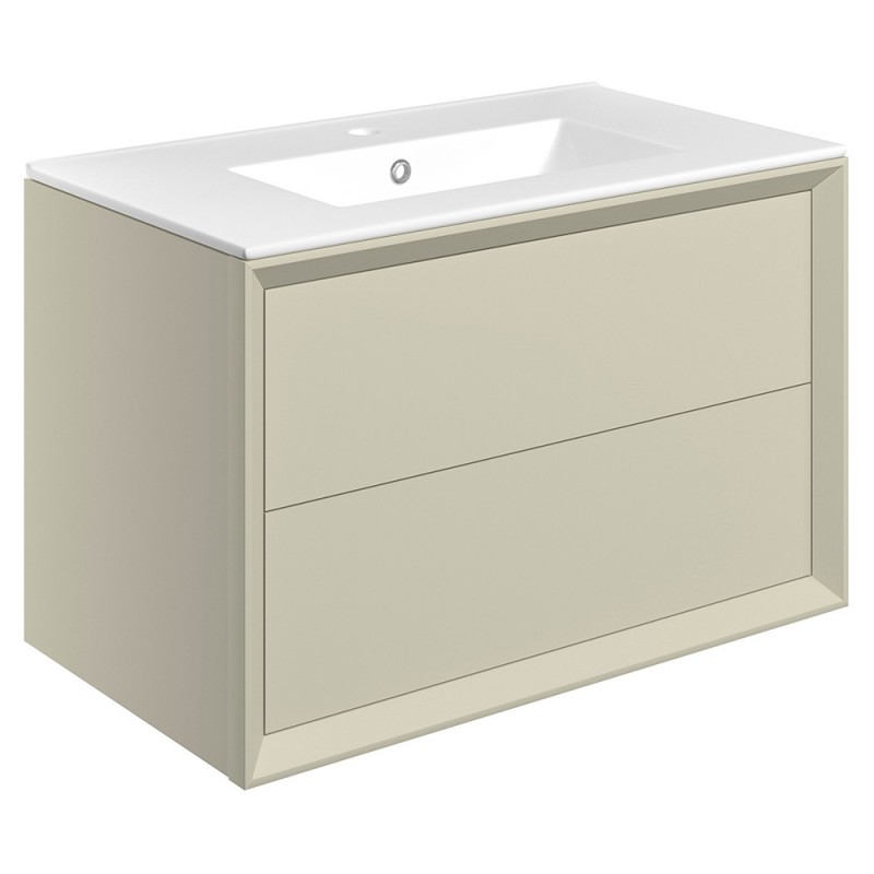 Bevel 815mm Wall Hung Double Drawer Vanity Unit