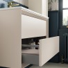 Bevel 600mm Wall Hung Double Drawer Worktop Vanity Unit