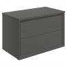 Bevel 800mm Wall Hung Double Drawer Worktop Vanity Unit