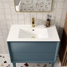 Bevel 800mm Wall Hung Double Drawer Worktop Vanity Unit