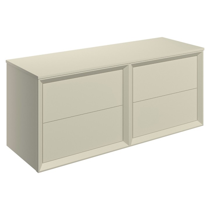 Bevel 1200mm Wall Hung Four Drawer Drawer Worktop Vanity Unit