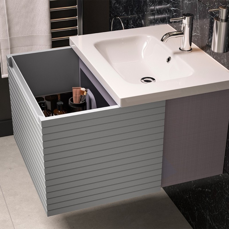 Kanto 600mm Wall Hung Double Drawer Worktop Vanity Unit