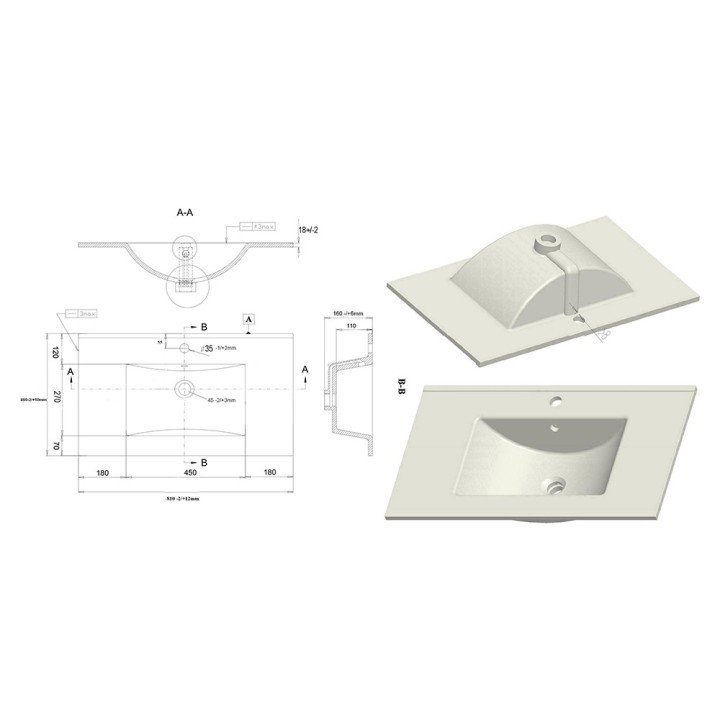 Yamagata 815mm Wall Hung Double Drawer Vanity Units