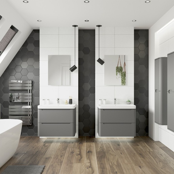 Kyoto 350mm x 1200mm Wall Hung Bathroom Cabinets