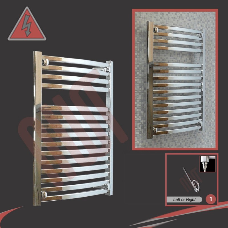 600mm x 800mm Single Heat Ellipse Chrome Towel Rail