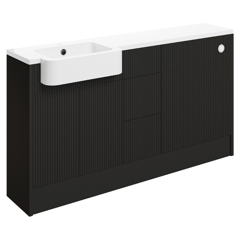 Kagoshima 1542mm (W) x 900mm (H) x 421mm (D) Basin WC & 3 Drawer Unit Pack