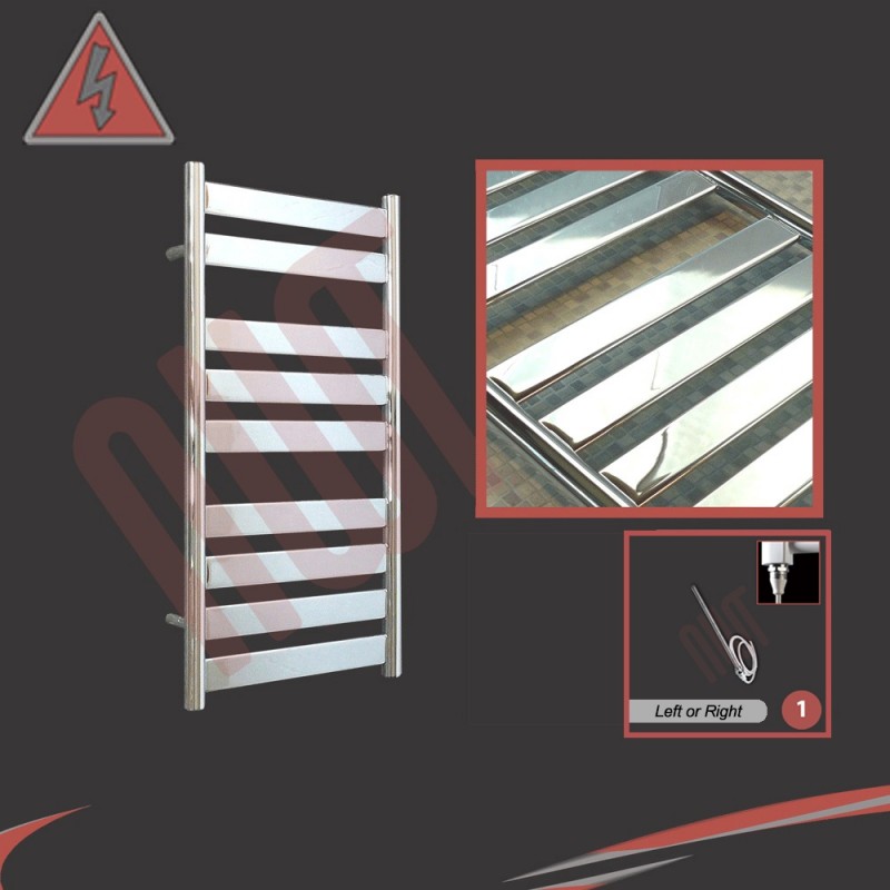 500mm (w) x 950mm (h) Electric Ruthin Chrome Towel Rail (Single Heat or Thermostatic Option)