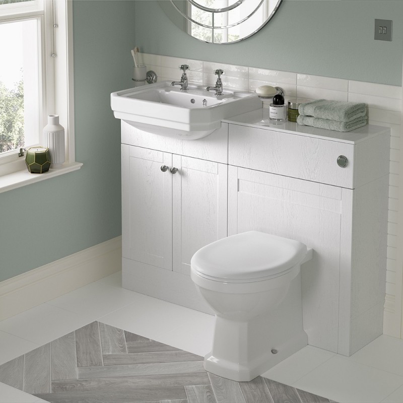 Kobe 1242mm (W) x 900mm (H) x 421mm (D) Basin & WC Unit Pack