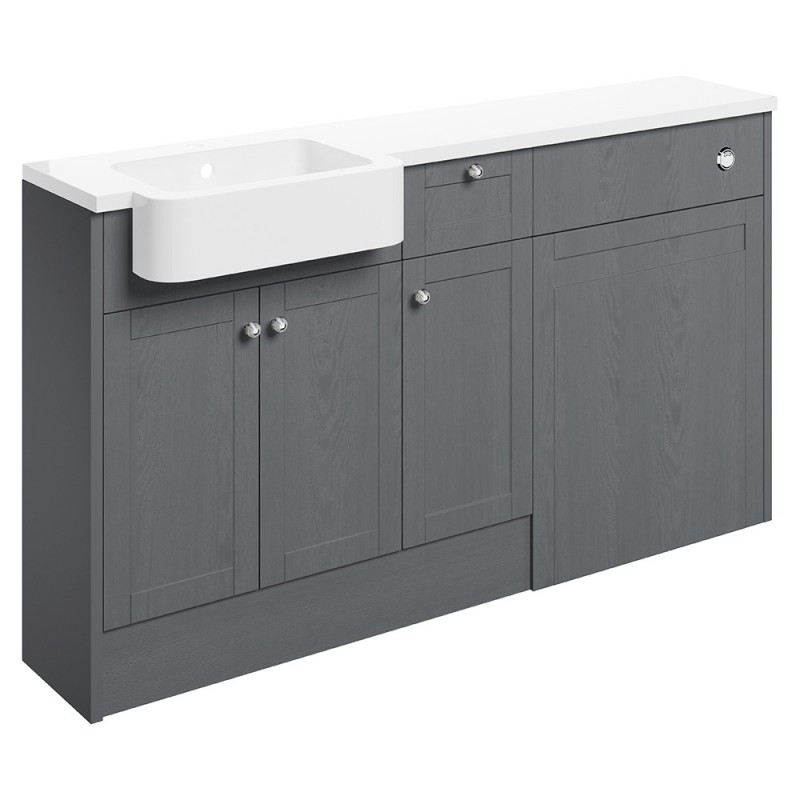 Kobe 1542mm (W) x 900mm (H) x 421mm (D) Basin WC & 1 Drawer 1 Door Unit Pack