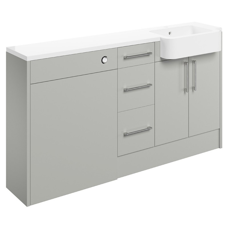 Tokyo 1542mm (W) x 900mm (H) x 421mm (D) Basin WC & 3 Drawer Unit Pack