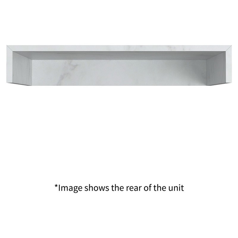 Kenzo 600mm Wall Hung White Marble Basin Shelf & Bottle Trap