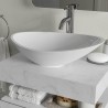 Kenzo 600mm Wall Hung White Marble Basin Shelf & Bottle Trap