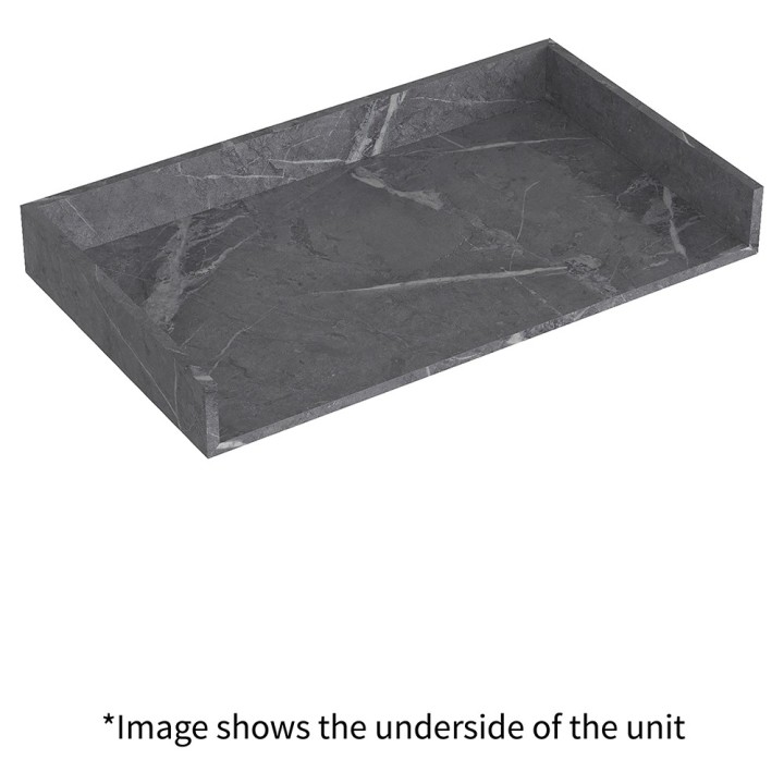 Kenzo 800mm Wall Hung Marble Basin Shelf & Bottle Trap