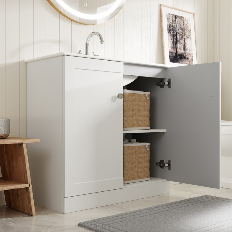 Kensworth 615mm Wall Hung 2 Drawer Basin & Vanity Unit