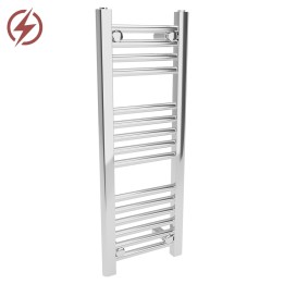 300mm (w) x 800mm (h) Electric Straight Chrome Towel Rail (Single Heat or Thermostatic Option)