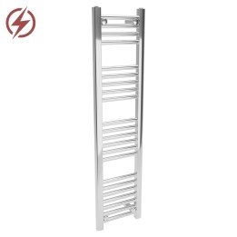 300mm (w) x 1200mm (h) Electric Straight Chrome Towel Rail (Single Heat or Thermostatic Option)