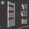 500mm (w) x 1400mm (h) Electric Straight Chrome Towel Rail (Single Heat or Thermostatic Option)