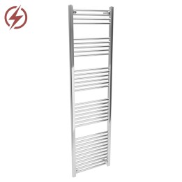 500mm (w) x 1800mm (h) Electric Straight Chrome Towel Rail (Single Heat or Thermostatic Option)
