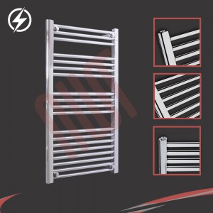 600mm (w) x 1000mm Electric Straight Chrome Towel Rail (Single Heat or Thermostatic Option)