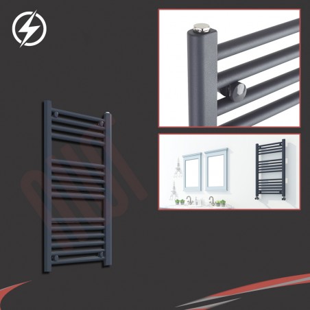 300mm (w) x 800mm (h) Electric "Anthracite" Towel Rail (Single Heat or Thermostatic Option)