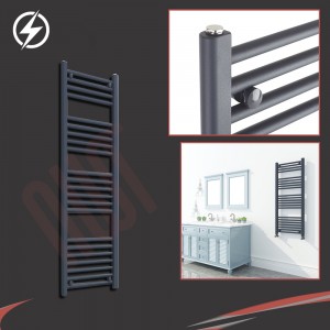 300mm (w) x 1200mm (h) Electric "Anthracite" Towel Rail (Single Heat or Thermostatic Option)