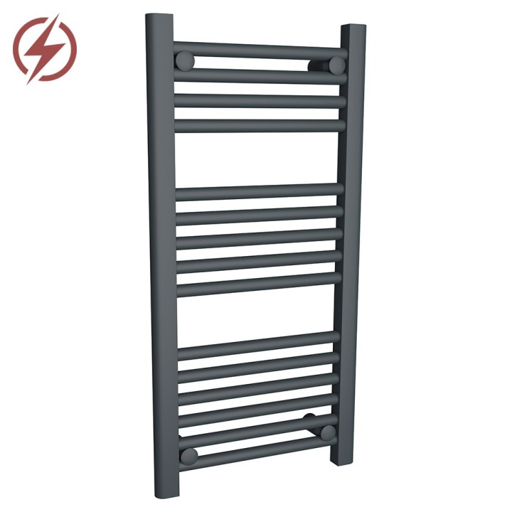 400mm (w) x 800mm (h) Electric "Anthracite" Towel Rail (Single Heat or Thermostatic Option)