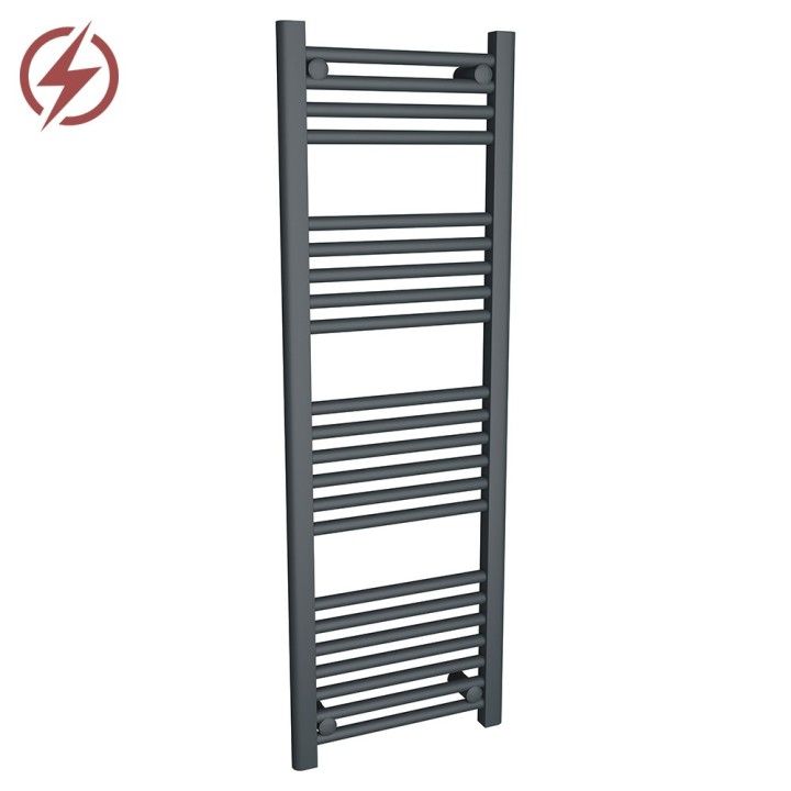 400mm (w) x 1200mm (h) Electric "Anthracite" Towel Rail (Single Heat or Thermostatic Option)