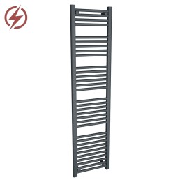 400mm (w) x 1600mm (h) Electric "Anthracite" Towel Rail (Single Heat or Thermostatic Option)