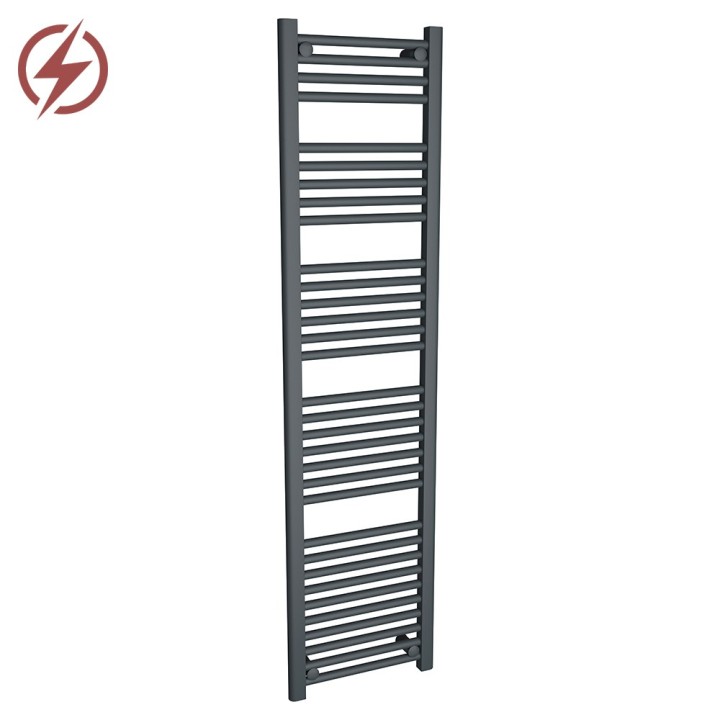 400mm (w) x 1600mm (h) Electric "Anthracite" Towel Rail (Single Heat or Thermostatic Option)