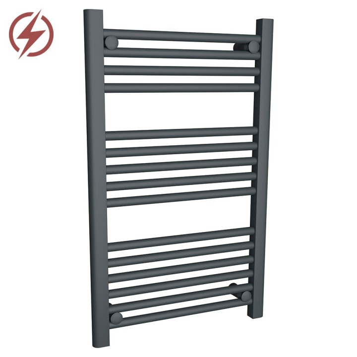 500mm (w) x 800mm (h) Electric "Anthracite" Towel Rail (Single Heat or Thermostatic Option)