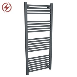500mm (w) x 1200mm (h) Electric "Anthracite" Towel Rail (Single Heat or Thermostatic Option)