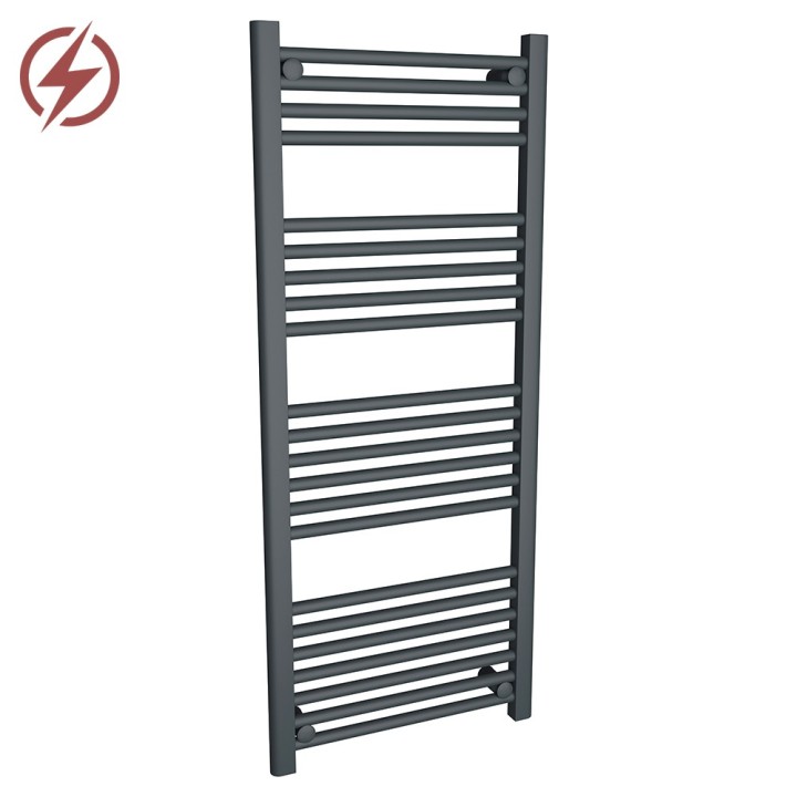 500mm (w) x 1200mm (h) Electric "Anthracite" Towel Rail (Single Heat or Thermostatic Option)