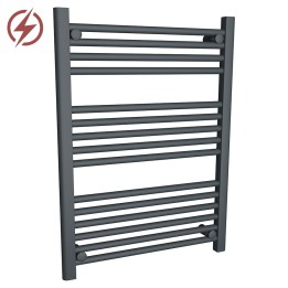 600mm (w) x 800mm (h) Electric "Anthracite" Towel Rail (Single Heat or Thermostatic Option)
