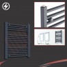 600mm (w) x 800mm (h) Electric "Anthracite" Towel Rail (Single Heat or Thermostatic Option)